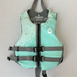 O'Rageous Child (33-55lbs) Neoprene Life Vest Mint Green